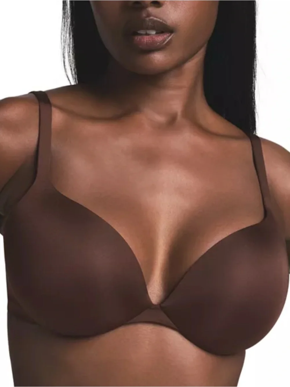 SKIMS Ultimate Push Up Plunge Bra in Cocoa 32-B